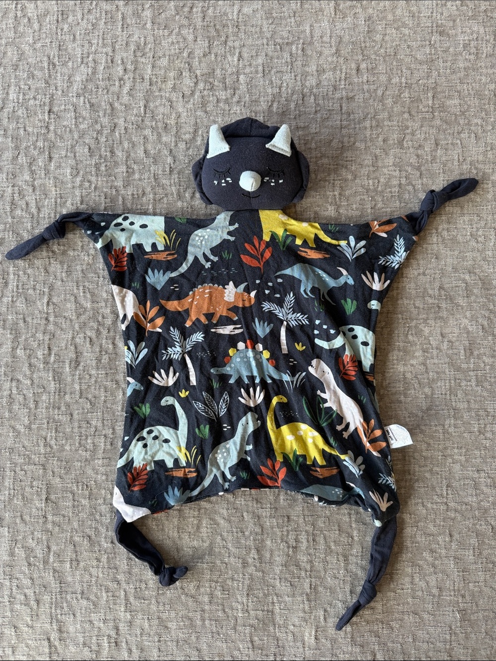 Little Sleepies Navy Dinosaur Comfort Lovey - Multicolor